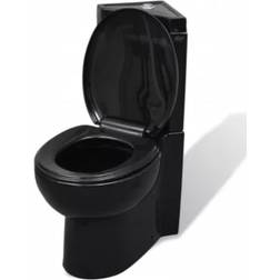 vidaXL Vaso WC in Ceramica da Bagno ad Angolo Nero