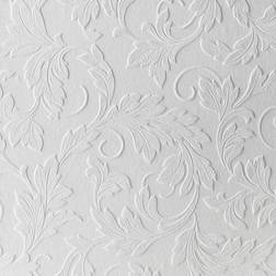 Wow Papier peint support papier Vinyle Acanthus 1005 x 52cm Blanc