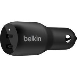 Belkin CCB002btBK Black BOOST CHARGE Dual USB-C Car Charger 36W