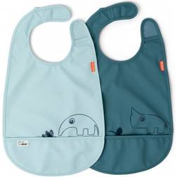 Done By Deer Deer friends Bib w/velcro 2-pack