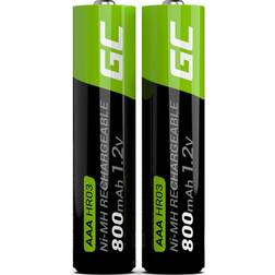 Green Cell rechargeable batteries 2x aaa hr03 800mah