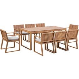 Beliani Sassari Juego de comedor de patio, 1 Mesa incl. 8 Sillas