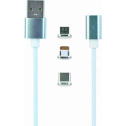 Gembird Magnetic USB A-USB C/USB Micro B/ Lightning 1m