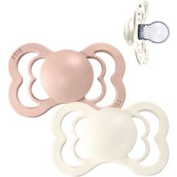 Bibs Chupete Supreme Blush /Ivory Silicona 6-36 meses 2 unidades