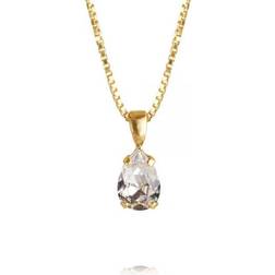 Caroline Svedbom Petite Drop Necklace - Gold/Transparent