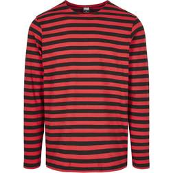 Urban Classics Regular Stripe LS - Fire Red/Black