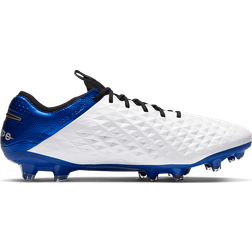 NIKE Tiempo Legend 8 Elite FG - White/Hyper Royal/Metallic Silver/Black