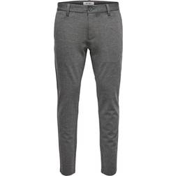 Only & Sons Mark Striped Trousers - Gray/Medium Gray Melange