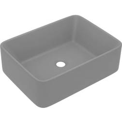 vidaXL Lavabo De Lujo Cerámica Gris Claro Mate 41x30x12 cm