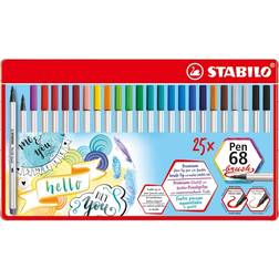 Stabilo Pen 68 Brush Metal Box 25-pack