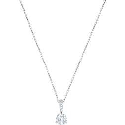 Swarovski Solitaire Necklace Rhodium Plated - White