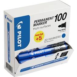 Pilot Permanent Marker 100 Fine Bullet Tip Blue 20-pack