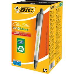 Bic Clic Stic Ecolutions Ballpoint Pens Black 50-pack