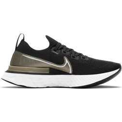 Nike React Infinity Run Flyknit Premium Women's Black Metallic Gold Silk