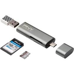 PNY R-TC-UA-3N1E01-RB Lettore di Schede USB 3.2 Gen 1 Type-C Metallico