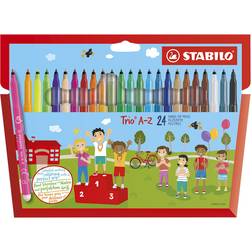 Stabilo Trio A-Z Fibre Tip Pens 24-pack