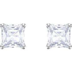 Swarovski Attract Stud Pierced Earrings - Silver/White