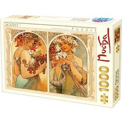 Dtoys Alphonse Mucha Fruit & Flower Dyptich 1000 Pieces