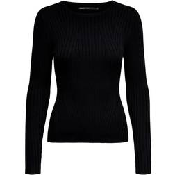 Only Long Sleeved Rib Pullover - Black