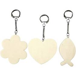 Keychain with Wooden Sign 12-pcs