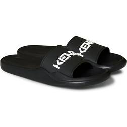 Kenzo Pool Mules Logo - Black