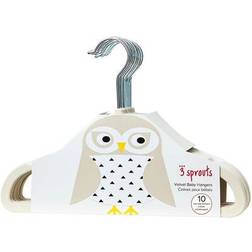 3 Sprouts Ivory Velvet Non-slip Hangers 10pcs
