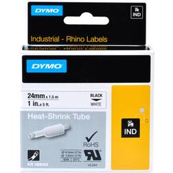 Dymo Rhino Heat Shrink Tube Black on Yellow