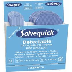 Cederroth Salvequick Blue Detectable Plasters Fingertip/Regular 30x6-pack Refill