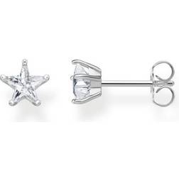 Thomas Sabo Stars Small Ear Studs - Silver/White