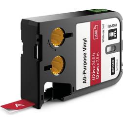 DYMO XTL All-Purpose Vinyl White on Red