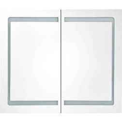 vidaXL Armadietto Bagno Con Specchio E LED 80x12.2x68 cm