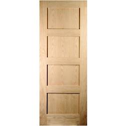 Jeldwen 4 panel Shaker Oak Interior Door R, L (61x198.1cm)