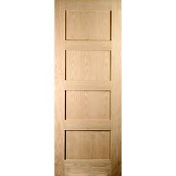 Jeldwen 4 panel Shaker Oak Interior Door R, L (83.8x198.1cm)