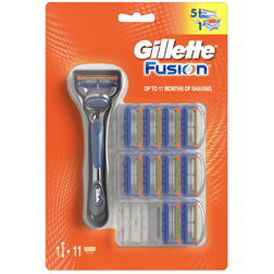 Gillette rasoir fusion pour homme avec 10 recharges