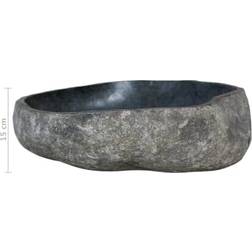 vidaXL Lavabo Ovalado Piedra De Río 45-53 cm