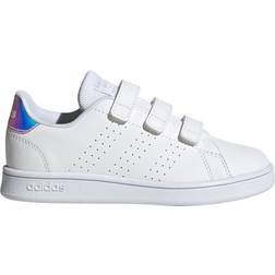 adidas Kid's Advantage - Cloud White/Silver Metallic/Cloud White