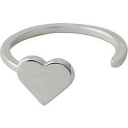 Design Letters Heart Ring - Silver