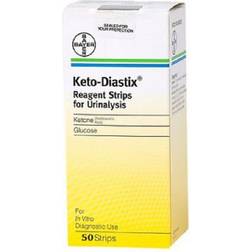 Bayer Keto Diastix Reagent Strips for Urinalysis 50-pack