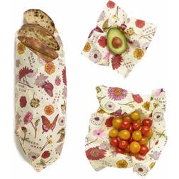 Bee's Wrap Vegan Meadow Magic Food Wrap Tela de cera de abeja 3pcs