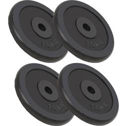 vidaXL 4x Plaques de Poids Disque de Poids d'Haltère Musculation Barre d'Haltères Barre de Curl Salle de Sport Gymnase Maison 4x7,5 kg Fonte