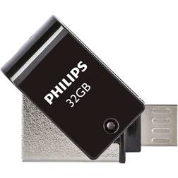 Philips Memoria USB 2 en 1 USB 2.0 Micro USB FM32DA148B 32 GB Negro Medianoche