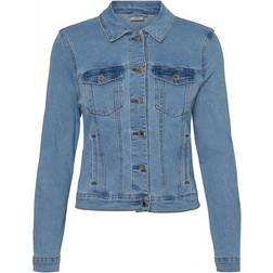 Vero Moda Hot Soya Short Denim Jacket - Blue/Light Blue Denim