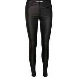 Vero Moda Vmseven Nw Smooth Coated Trousers - Black