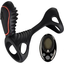 Adrien Lastic Doppel Vibro-Penisring Gladiator mit 10 Vibrationsmodi Schwarz