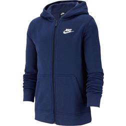 Nike Sportswear Club Big Kids' Full-Zip Hoodie - Midnight Navy/White