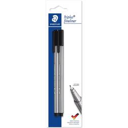 Staedtler Triplus Fineliner 334 Black 2-pack