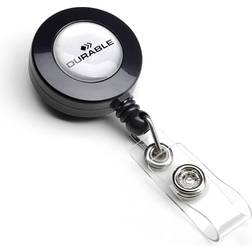 Durable Badge Reel with Snap Button Strap Charcoal