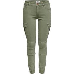 Only Ankle Long Cargo Trousers - Green/Oil Green