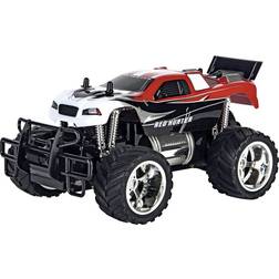 Carrera RC 370180012 Red Hunter X 1:18 Véhicule RC débutant électrique Monstertruck propulsion arrière