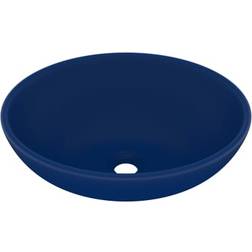 vidaXL Lavabo De Lujo Ovalado Cerámica Gris Oscuro Mate 40x33 cm